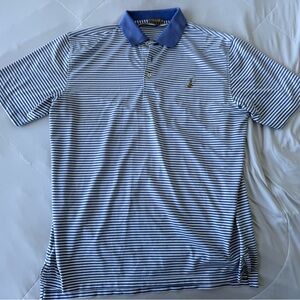 Peter Millar Summer Comfort Waterville Golf Links Polo Shirt Mens Large Blue